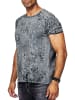 Rusty Neal Acid Washed T-Shirt mit Prints in Anthrazit