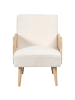 Beliani Sessel HOJBY in Weiß/Braun - (W) 61 x (H) 82 x (L) 74 cm