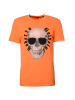 Roberto Geissini Stitched Skull T-Shirt Orange