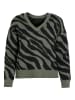 Vila Kuscheliger Strickpullover Jacquard Zebra Animal Muster VIRIL FEAMI in Grün