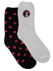 Disney 2er Pack Disney Minnie Mouse Kuschelsocken in grau/schwarz