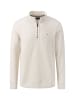 FYNCH-HATTON Pullover mit Troyer-Kragen au Baumwoll-Twill in Offwhite