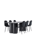 ebuy24 Essgruppe Olivia (7-teilig) Schwarz 100 x 210 cm