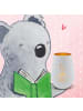 Mr. & Mrs. Panda Windlicht Glas Eule Federschmuck mit Spruch in Weiß
