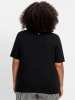 sheego Rippshirt in schwarz