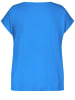 SAMOON T-Shirt Kurzarm Rundhals in Digital Blue gemustert