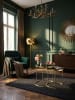 KADIMA DESIGN Satztisch 2er-Set | Schwarz/Gold, Metall/Glas
