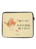 Mr. & Mrs. Panda Notebook Tasche Rotkehlchen Federn mit Spruch in Gelb Pastell