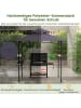 COSTWAY Grillpavillon mit Doppeldach 242 x 153 x 250 cm in Anthrazit