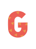 Fabfabstickers Buchstabe "G" aus Stoff in Pink-Mix zum Aufbügeln