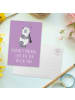 Mr. & Mrs. Panda Postkarte Klarinette Liebe  mit Spruch in Lavendeltraum