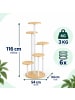 relaxdays Pflanzenständer in Natur/ Weiß - (B)58 x (H)118,5 x (T)58 cm