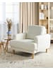 Beliani Sessel TUVE in Weiß/Heller Holzfarbton - (W) 88 x (H) 85 x (L) 90 cm