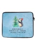 Mr. & Mrs. Panda Laptop Tasche Pinguin Weihnachtsbaum mit Spruch in Eisblau