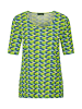 GOLDNER Kurzgröße:  Shirt in grün / blau / gelb / gemustert