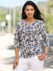 Sieh an! 3/4-Arm-Shirt in weiß-schwarz-bedruckt