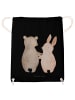 Mr. & Mrs. Panda Sportbeutel Bär und Hase Umarmen ohne Spruch in Schwarz