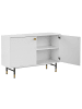 Beliani Sideboard ADANTE in Weiß/Schwarz/Gold - (W) 120 x (H) 82 x (L) 40 cm