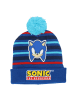 Sonic Mütze Kinder Bommel Stickerei Wintermütze blau
