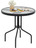 COSTWAY Gartentisch mit Schirmloch 70x70x71cm in Schwarz