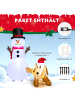 COSTWAY Aufblasbarer Schneemann mit Hund in Bunt