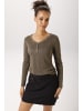 Aniston CASUAL Langarmshirt in braun-schwarz