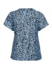 KAFFE curve Bluse kurzarm KCamina Loose fit in Black/Windsurfer Flower Print