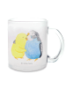 Mr. & Mrs. Panda Teetasse Wellensittich Liebe ohne Spruch in Transparent