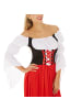 tectake Tailliert gearbeitetes Dirndl mit langem Rock, schwarz/rot