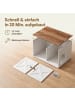 Feandrea Katzenhaus Hains in Braun-Weiß mit Maserung - (B)53 x (H)50 x (T)80 cm