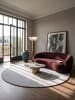 KADIMA DESIGN Rundteppich Uni Antirutsch weich wohnlich Wohnzimmer Schlafzimmer in Grau