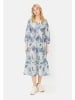 Camel Active Mittellanges Sommerkleid mit Allover-Print in Jade AOP