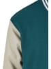 FUBU College Jackets in green/creme/brown