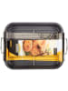 5five Simply Smart Bratform mit Rost und Griffen, Edelstahl in Schwarz, 37 x 29 x 5,5 cm