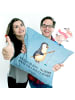 Mr. & Mrs. Panda Kopfkissen Pinguin Angler mit Spruch in Eisblau