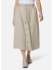 GOLDNER Kurzgröße:  Zauberhafter Rock in Leinenoptik in helltaupe