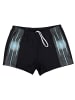Aquarti Aquarti Herren Badehose Kurz Sportlich Streifen in schwarz/blau