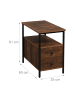 relaxdays Beistelltisch in Braun/ Schwarz - (B)36 x (H)61 x (T)60 cm