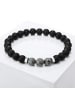 True Rebels Armband Edelstahl Achat in schwarz
