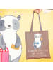 Mr. & Mrs. Panda Tote Bag Chauffeur Genussfahrt mit Spruch in Braun Pastell