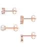 Glanzstücke München Schmuckset Halbmond aus Sterling Silber mit Zirkonia und Perle in roségold