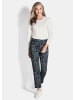 GOLDNER Kurzgröße:  Knöchellange Stretch-Druckhose LOUISA in royalblau / gemustert