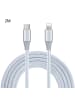 Platyne USB-C-auf-Lightning-Kabel 2 Meter in Silber