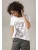 Aniston CASUAL Shirtbluse in weiß-helltaupe-dunkeloliv