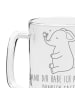 Mr. & Mrs. Panda Gravur Bierkrug Elefant Biene mit Spruch in Transparent