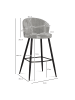 KADIMA DESIGN 2er Set Barhocker Samt Hocker mit Lehne, Küchenhocker in Grau
