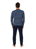 NORMANN langarm Schlafanzug Bündchen Pyjama Streifen - 88054 in marine1