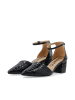 Bianco Pumps in BlackCrocoPatent