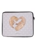 Mr. & Mrs. Panda Laptop Tasche Otter Herz ohne Spruch in Grau Pastell