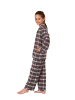 NORMANN Flanell Pyjama langarm Schlafanzug Karo Knopfleiste - 70123 in grau